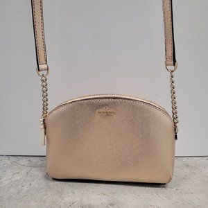 Kate Spade Spencer Crossbody Metallic Rose Gold Leather Dome Small Bag